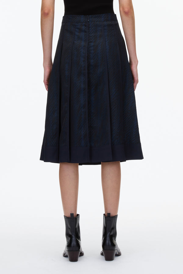 3.1 Phillip Lim Jacquard Pleated Skirt With Tie Waist MIDNIGHT MULTI