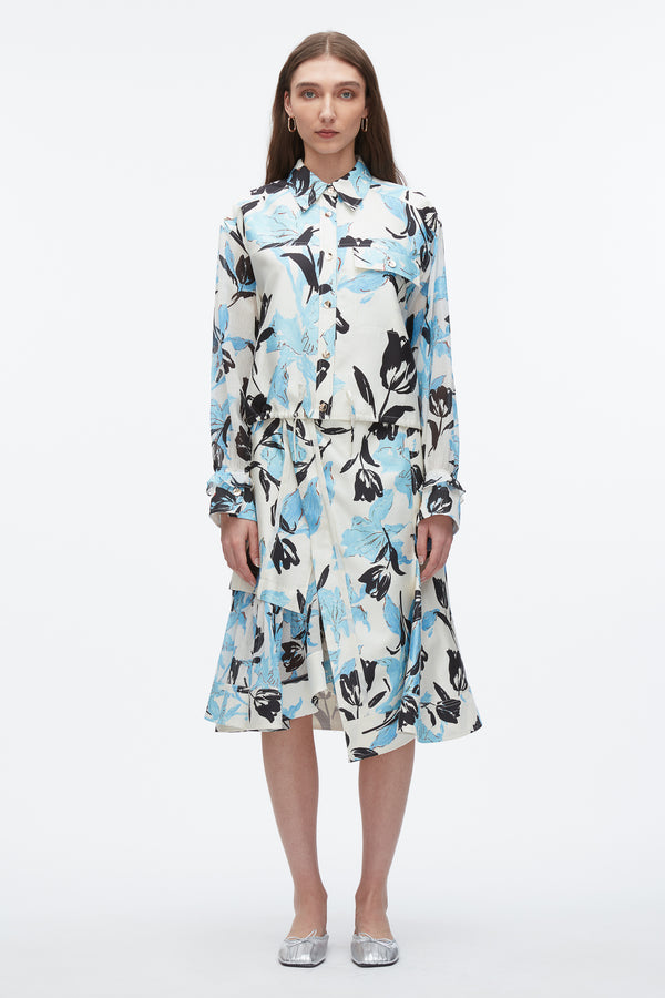 3.1 Phillip Lim Joyful Tulip Cropped Shirt Jacket IVORY MULTI