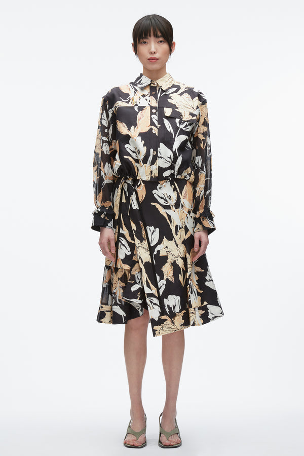 3.1 Phillip Lim Joyful Tulip Cropped Shirt Jacket MIDNIGHT MULTI