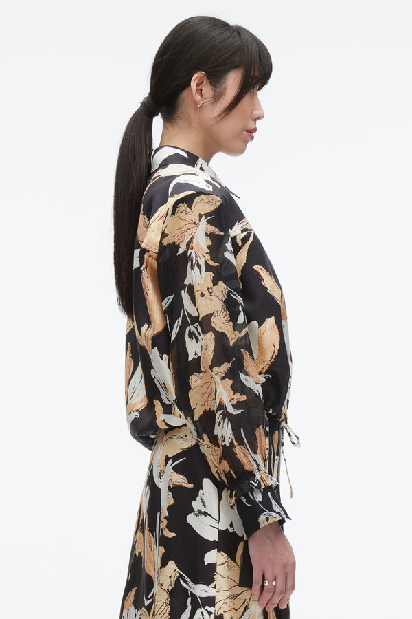 3.1 Phillip Lim Joyful Tulip Cropped Shirt Jacket MIDNIGHT MULTI