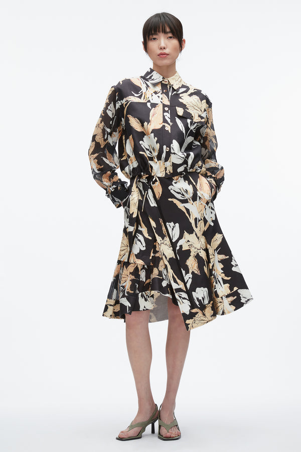 3.1 phillip lim Joyful Tulip Cropped Shirt Jacket MIDNIGHT MULTI