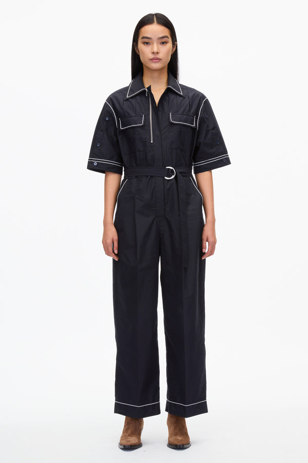 3.1 phillip lim Jumpsuit with Wave Embroidery MIDNIGHT