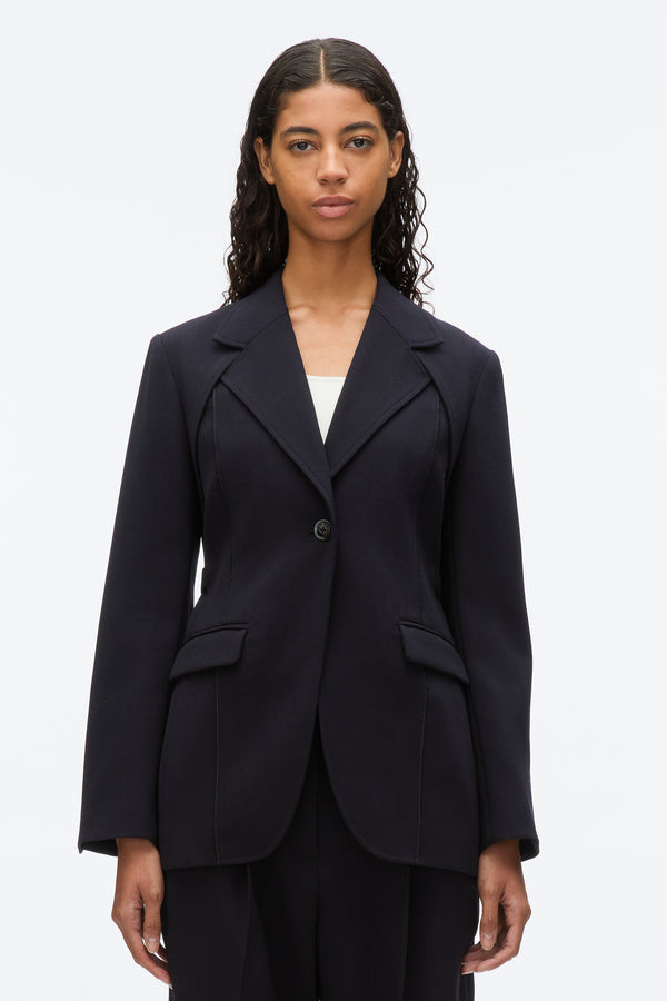 3.1 Phillip Lim Layered Blazer With Tie Belt MIDNIGHT