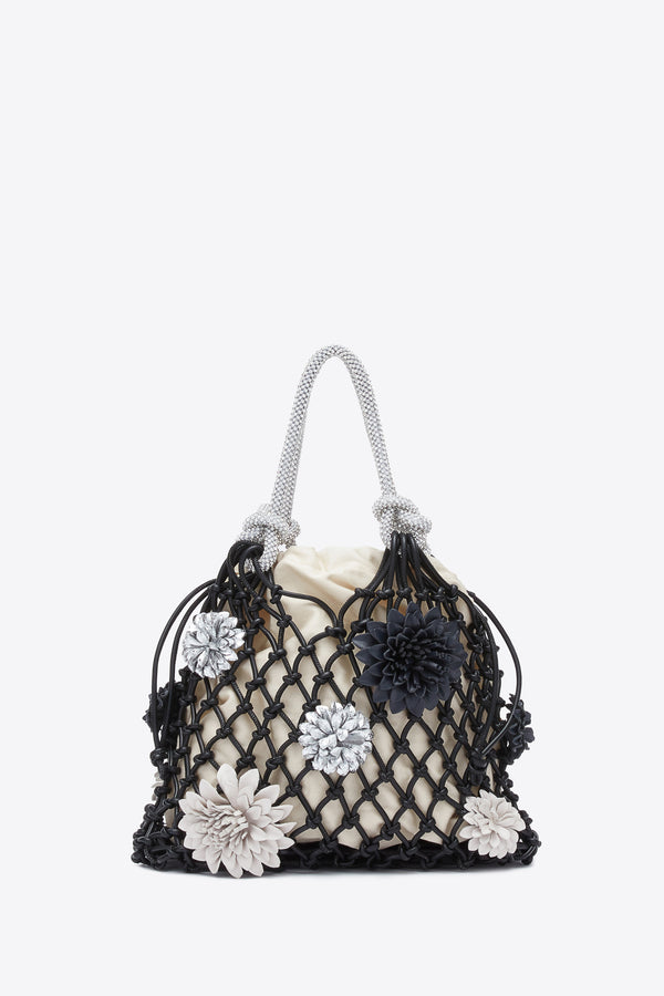 3.1 Phillip Lim Macrame Mini Sac With Flowers BLK MULTI