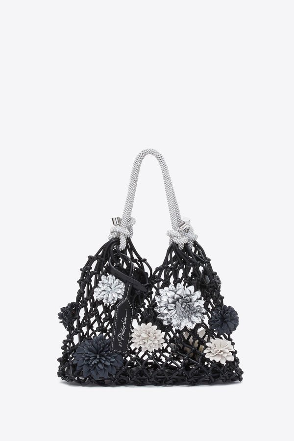 3.1 Phillip Lim Macrame Mini Sac With Flowers BLK MULTI