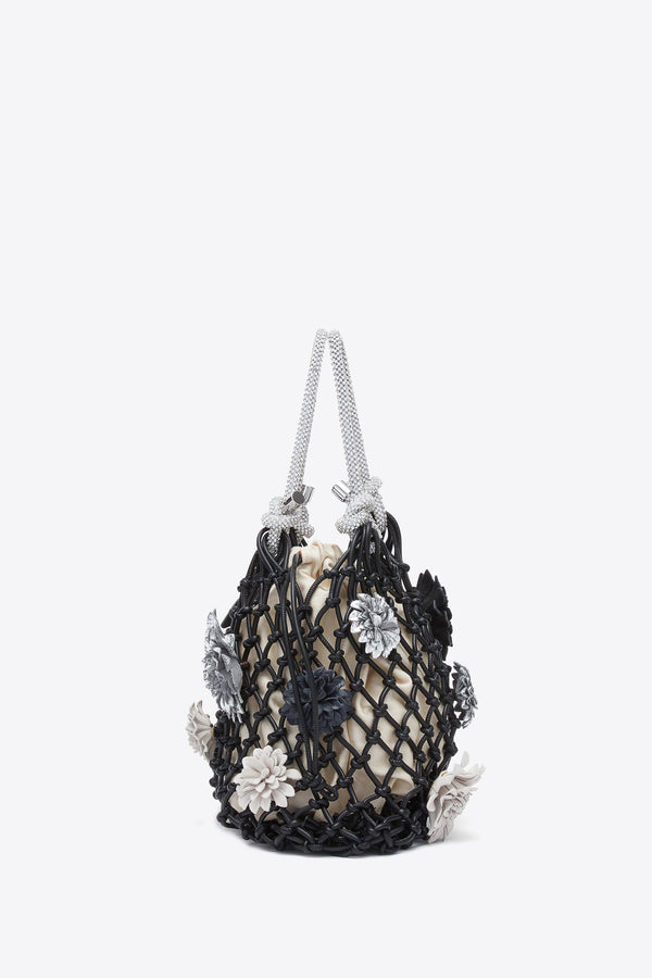 3.1 Phillip Lim Macrame Mini Sac With Flowers BLK MULTI