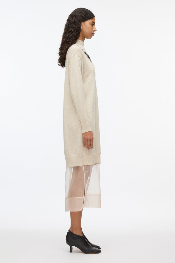 3.1 Phillip Lim Mockneck Knit Dress With Lace Inlay OATMEAL