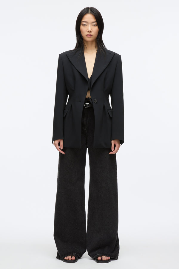 3.1 Phillip Lim Modern Tailoring Cinched Blazer Wtih Set In Bra BLACK