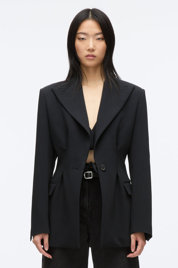 3.1 Phillip Lim Modern Tailoring Cinched Blazer Wtih Set In Bra BLACK