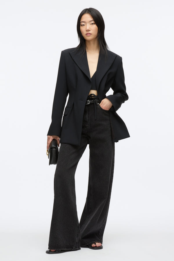 3.1 phillip lim Modern Tailoring Cinched Blazer wtih Set in Bra BLACK