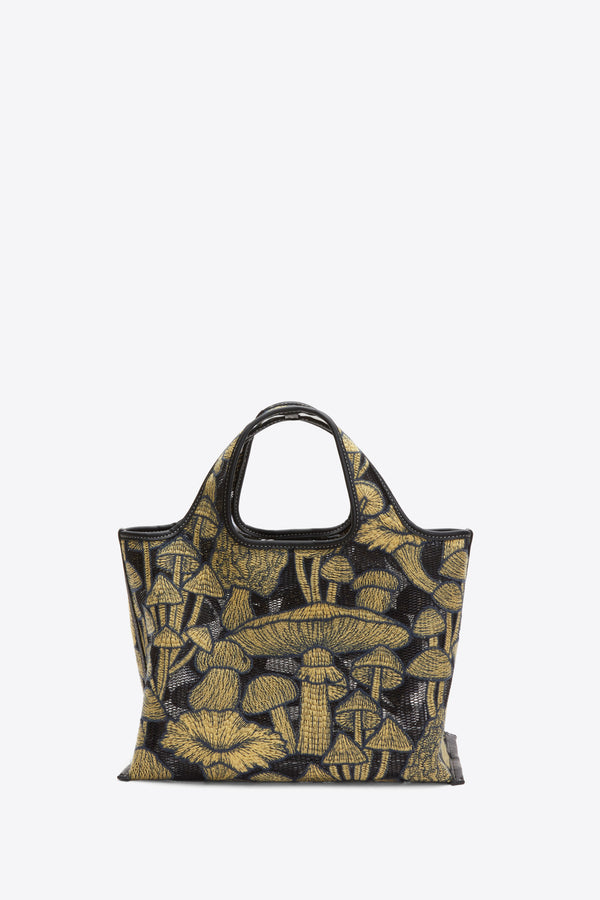 3.1 Phillip Lim Mushroom Embroidery Mini Market Tote BLK MULTI