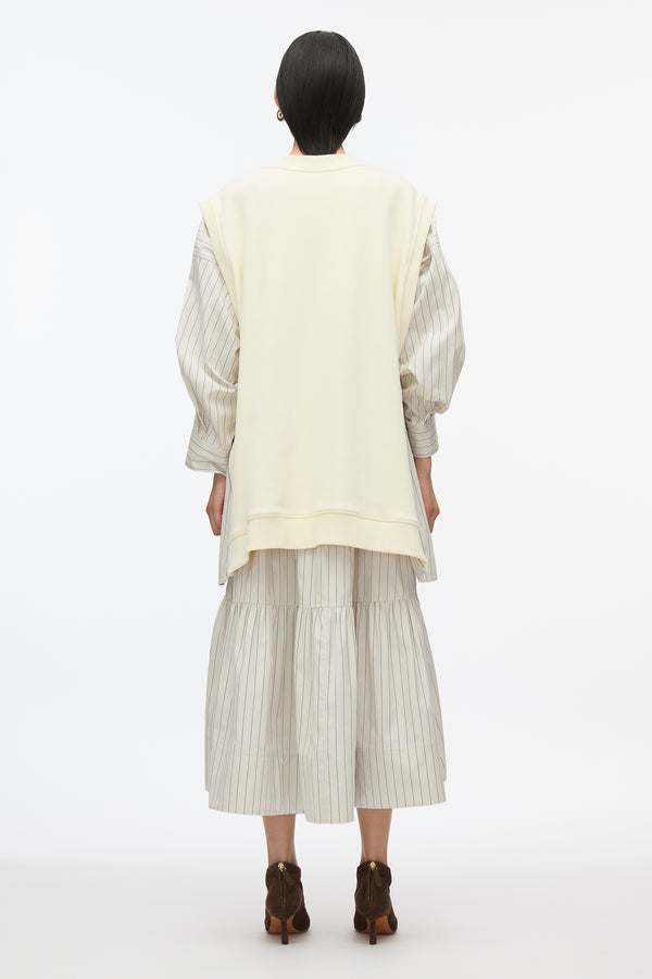 3.1 Phillip Lim Oversized Vest Sweatshirt Combo Dress BLACK