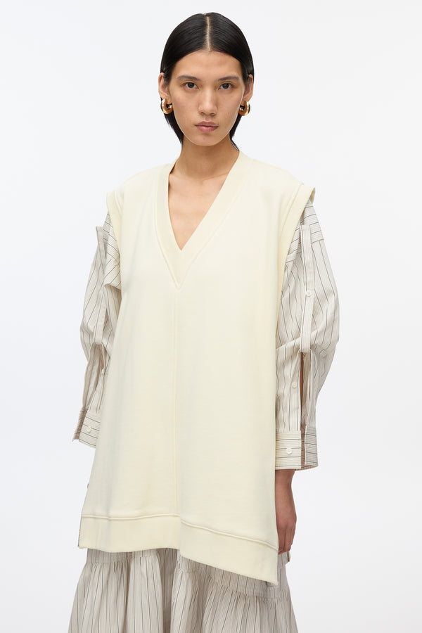 3.1 Phillip Lim Oversized Vest Sweatshirt Combo Dress BLACK