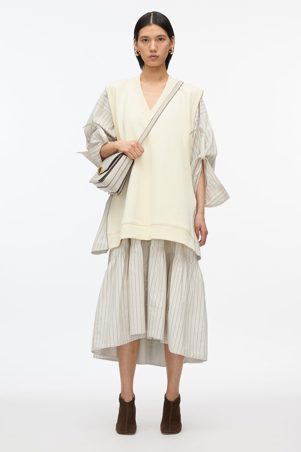 3.1 phillip lim Oversized Vest Sweatshirt Combo Dress BLACK