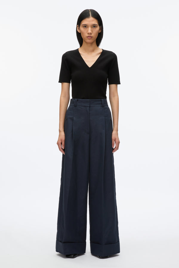 3.1 phillip lim Petite Pleated Wide Leg Trouser MIDNIGHT