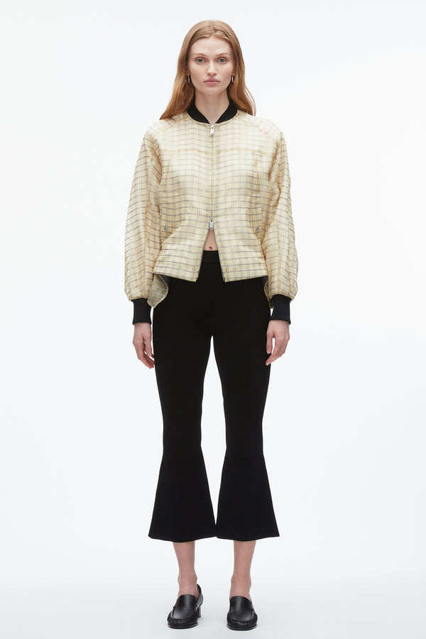 3.1 Phillip Lim Plaid Organza Bomber Jacket HAY MULTI