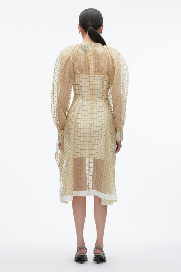 3.1 Phillip Lim Plaid Organza Flounce Hem Dress HAY MULTI