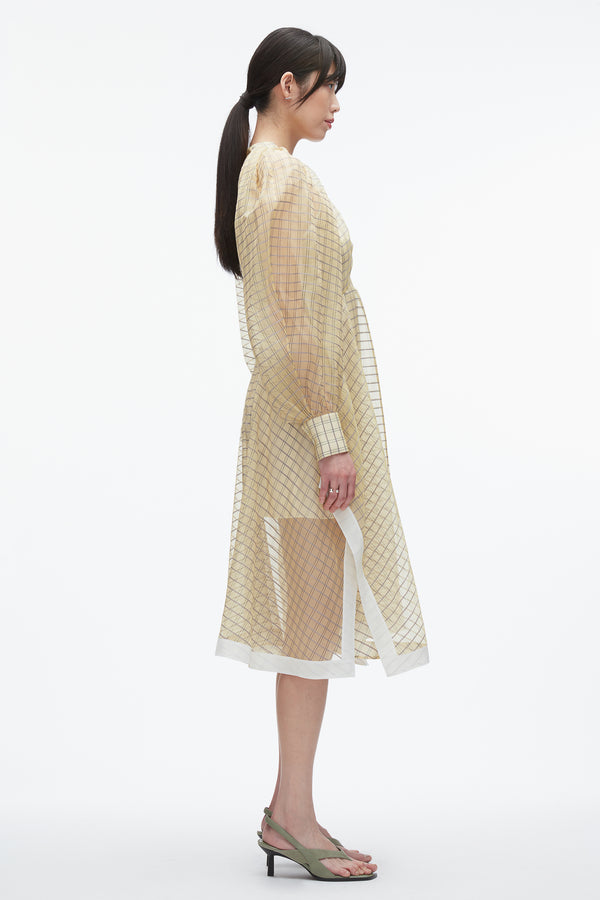 3.1 Phillip Lim Plaid Organza Flounce Hem Dress HAY MULTI