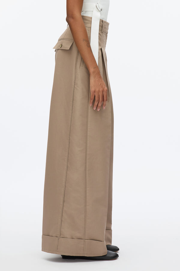 3.1 Phillip Lim Pleated Wide Leg Trouser STONE GREY