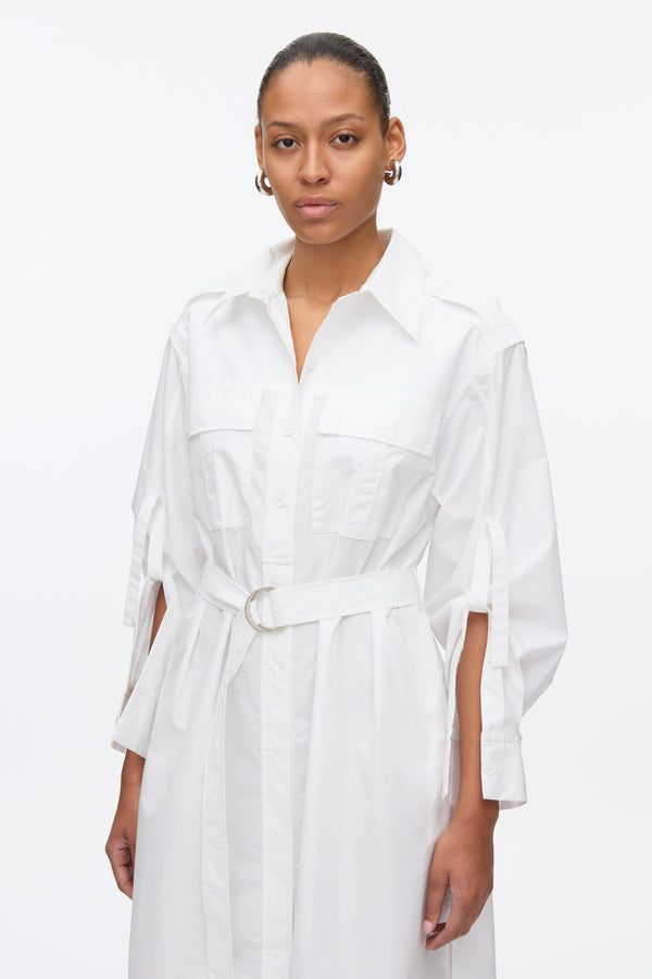 3.1 Phillip Lim Poplin Utility Midi Shirt Dress WHITE