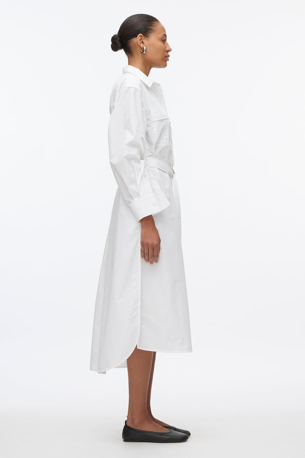 3.1 Phillip Lim Poplin Utility Midi Shirt Dress WHITE
