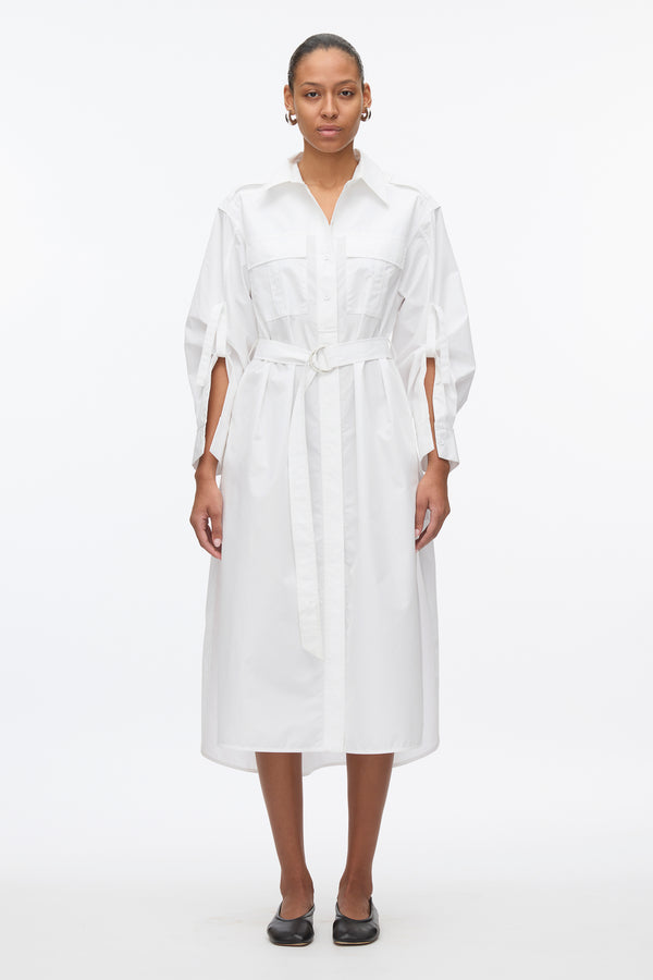 3.1 phillip lim Poplin Utility Midi Shirt Dress WHITE
