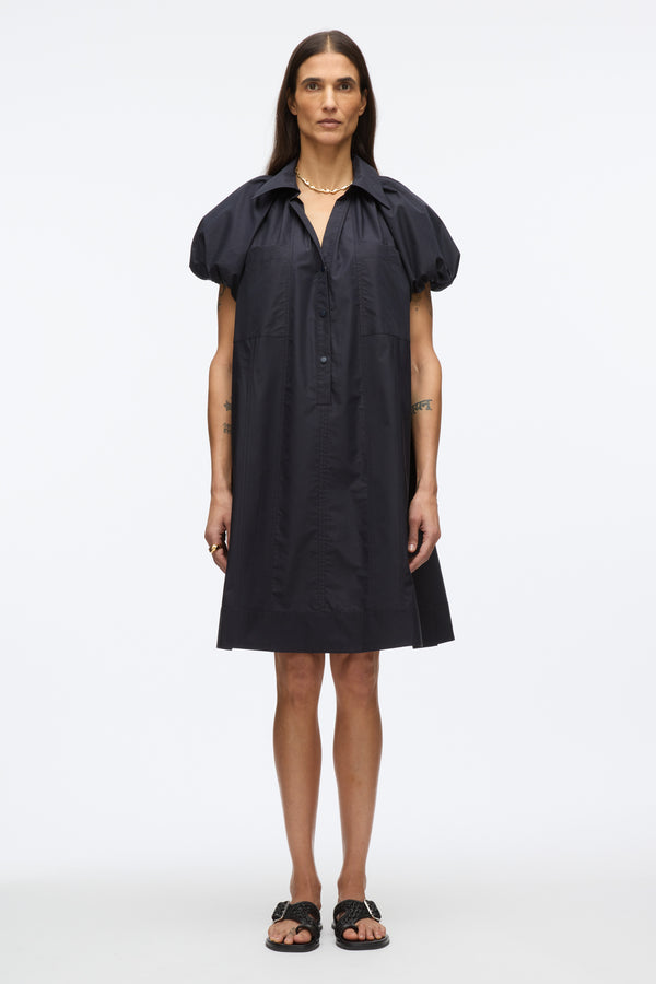 3.1 Phillip Lim Puff Sleeve Short Shirt Dress MIDNIGHT