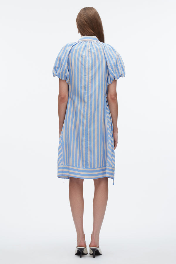 3.1 Phillip Lim Puff Sleeve Short Shirt Dress OXFORD BLUE MULTI