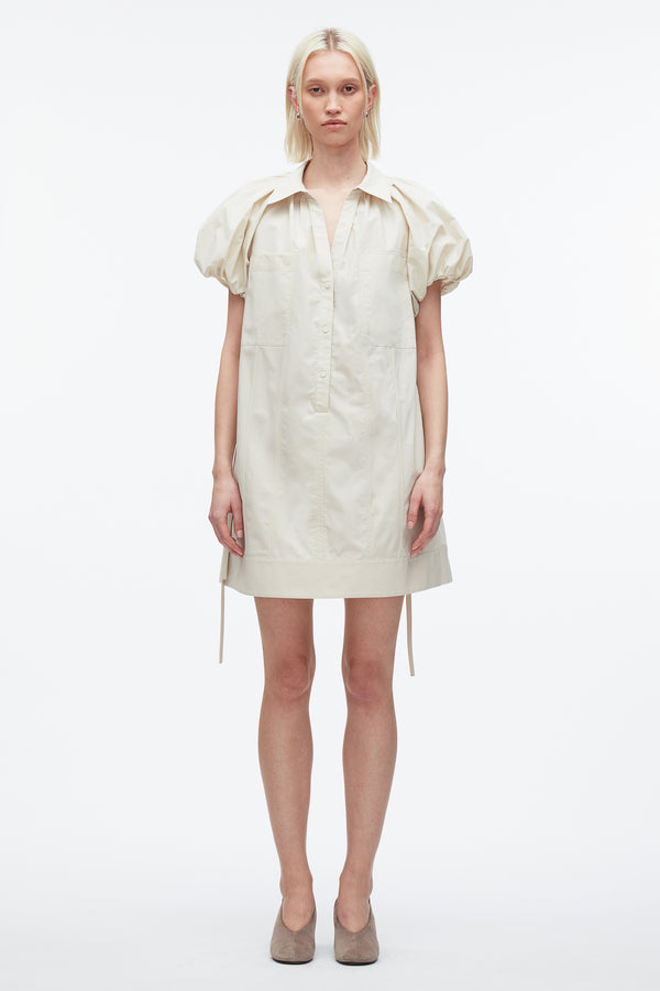 3.1 Phillip Lim Puff Sleeve Short Shirt Dress STONE