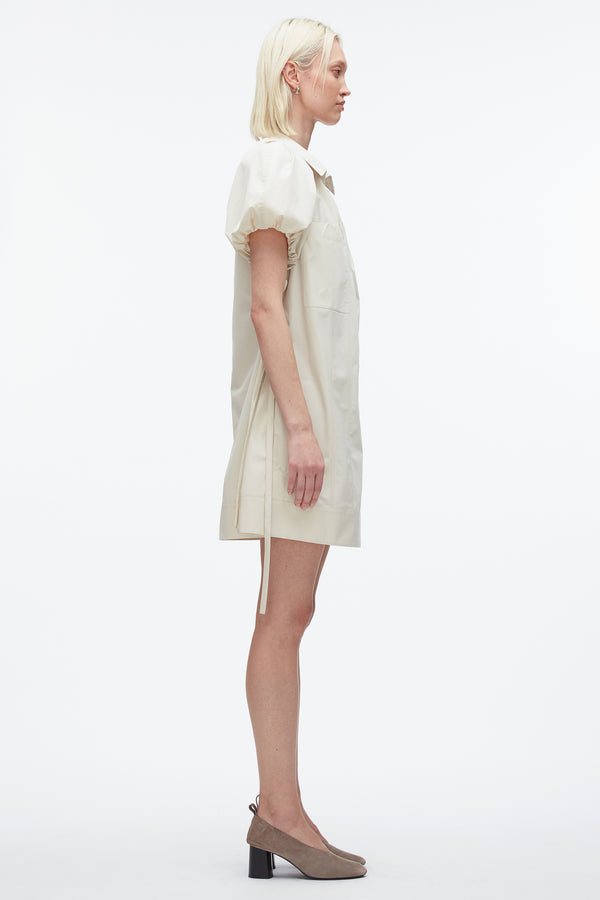 3.1 Phillip Lim Puff Sleeve Short Shirt Dress STONE