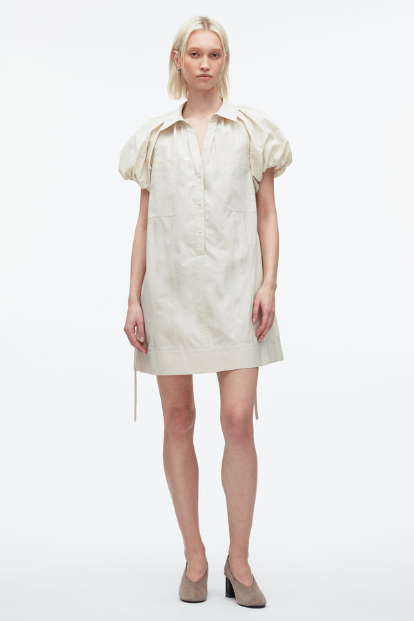 3.1 phillip lim Puff Sleeve Short Shirt Dress STONE