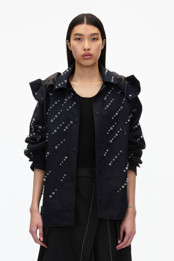3.1 Phillip Lim Rainfall Embroidered Anorak MIDNIGHT