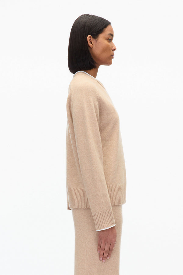 3.1 Phillip Lim Relaxed Crewneck With Contrast Trims BEIGE