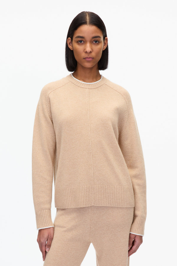 3.1 Phillip Lim Relaxed Crewneck With Contrast Trims BEIGE