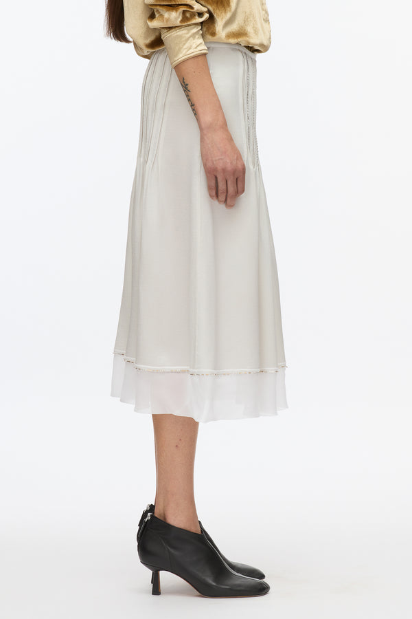 3.1 Phillip Lim Satin Slip Skirt With Crystal Inlay Embellishment PLATINUM