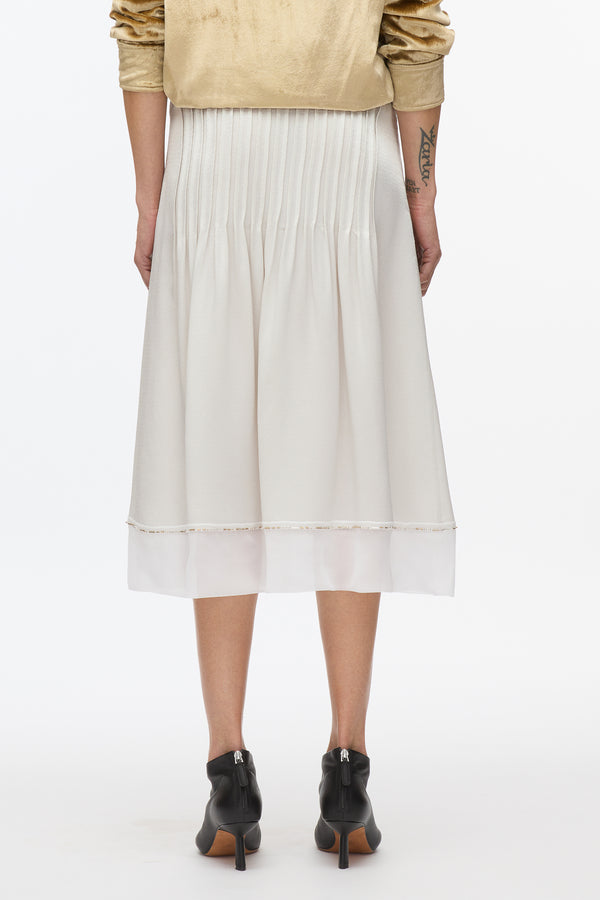 3.1 Phillip Lim Satin Slip Skirt With Crystal Inlay Embellishment PLATINUM