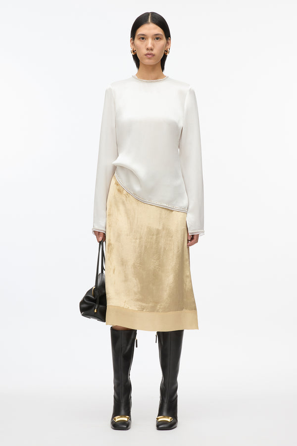 3.1 phillip lim Satin Top With Crystal Embellishment PLATINUM