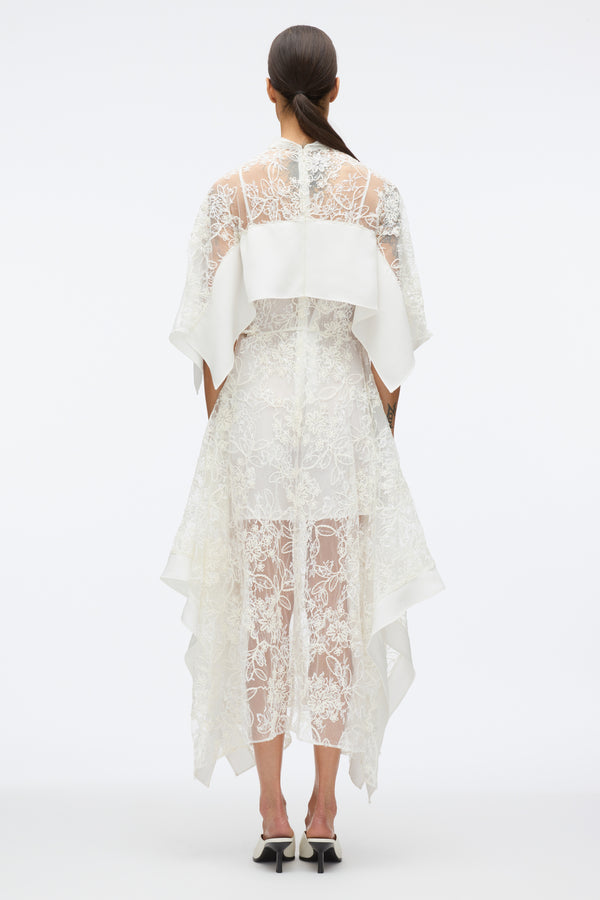3.1 Phillip Lim Sequin Lace Flounce Maxi Dress ECRU MULTI