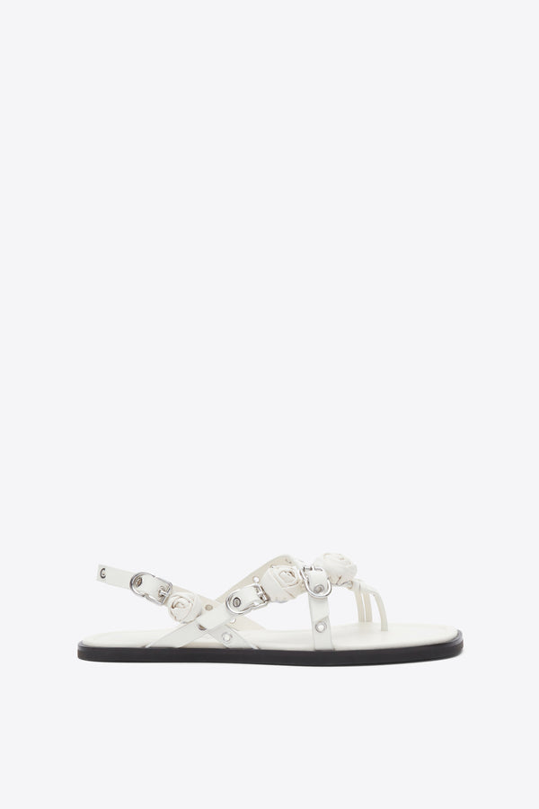 3.1 phillip lim Strappy Eyelet Sandal with Rosettes ANT. WHITE