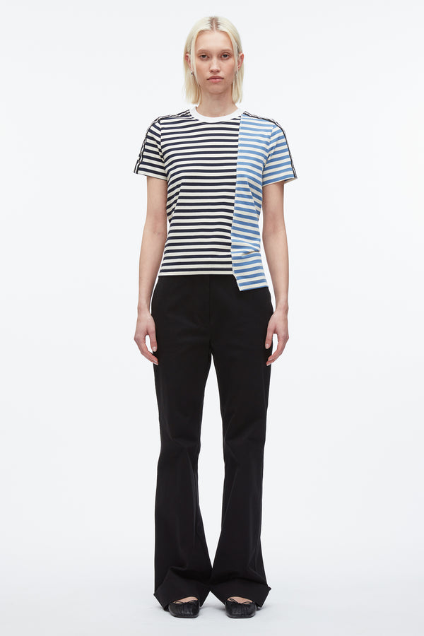 3.1 Phillip Lim Stripe Patchwork T-Shirt MIDNIGHT MULTI