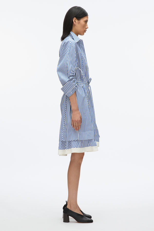3.1 Phillip Lim Stripe Shirt With Cascade Sleeves BLUE MULTI
