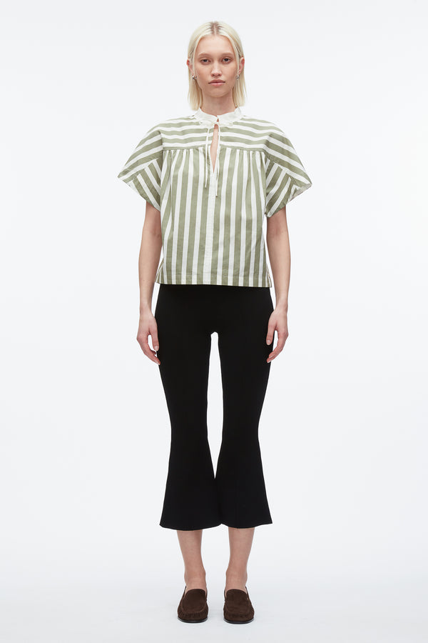 3.1 Phillip Lim Striped Open Neck Top With Ties THYME MULTI