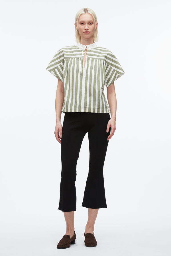 3.1 phillip lim Striped Open Neck Top with Ties THYME MULTI