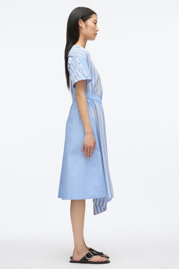 3.1 Phillip Lim V Neck Dress With Elasticated Waist OXFORD BLUE MULTI