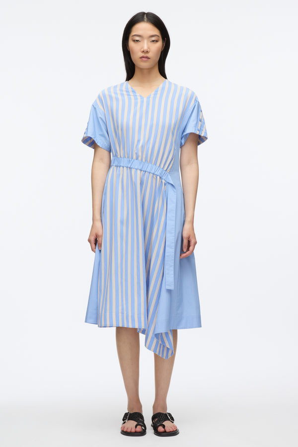 3.1 Phillip Lim V Neck Dress With Elasticated Waist OXFORD BLUE MULTI