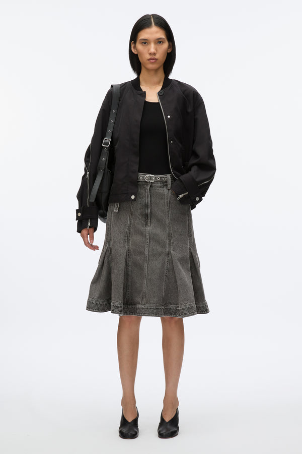 3.1 phillip lim Zip Cocoon Back Bomber Jacket BLACK