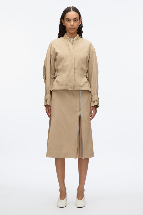 3.1 Phillip Lim Zip Cocoon Back Bomber Jacket KHAKI