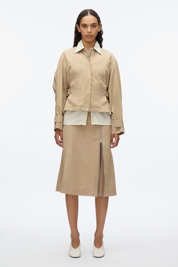 3.1 phillip lim Zip Cocoon Back Bomber Jacket KHAKI