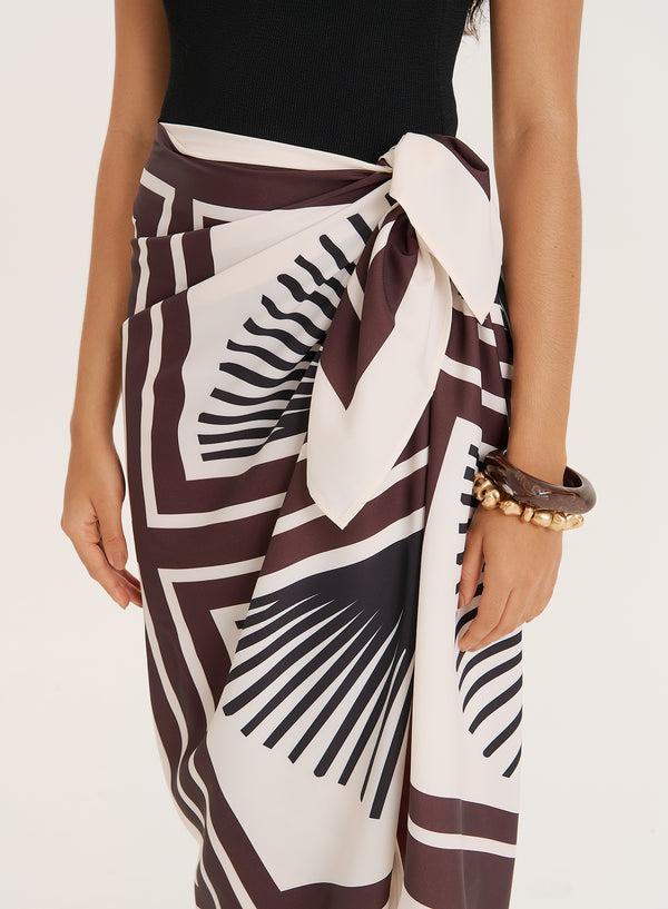 4th & Reckless Abstract Print Sarong- Aura