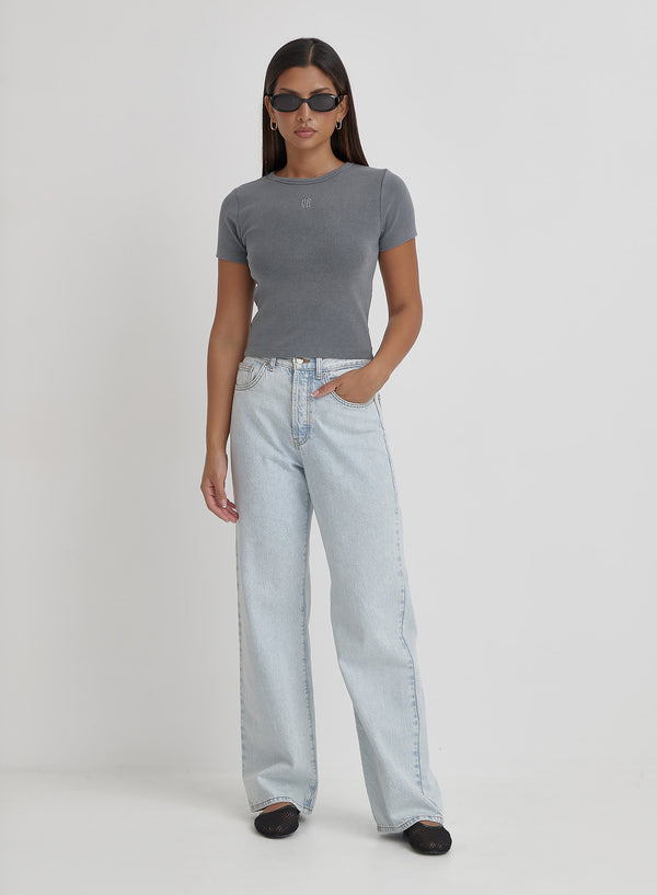 4th & Reckless Acid Wash Baby Tee- Kassi